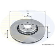 Comline 2 x Vented Front Brake Discs ADC1919V