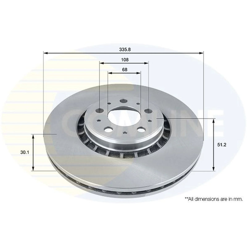Comline 2 x Vented Front Brake Discs ADC1919V
