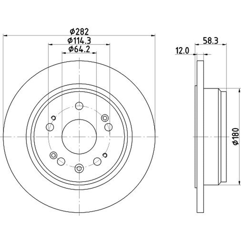Mintex 2 x Solid Rear Brake Discs MDC1568-x2