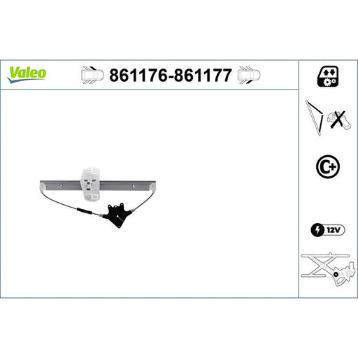 Valeo Electric Window Regulator Lifter Right Front 861177
