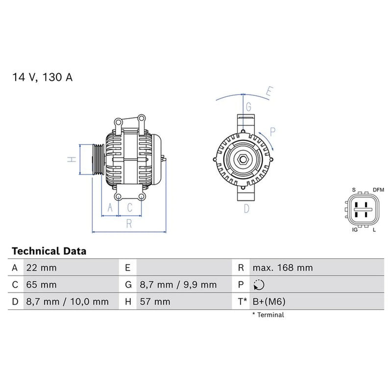 Bosch Car Alternator 12V 0 986 086 740