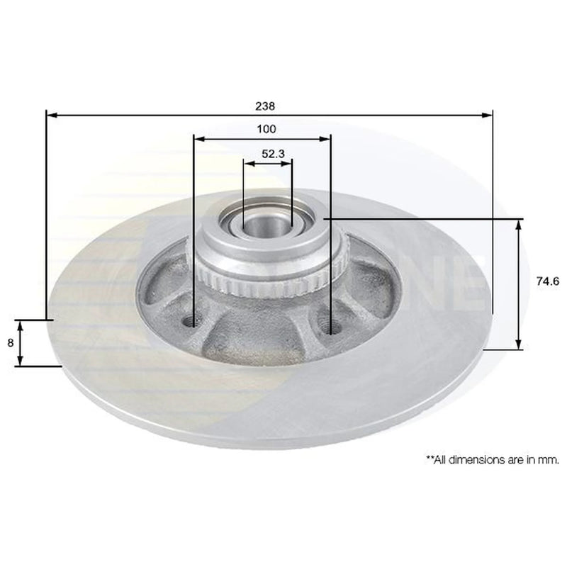 Comline 2 x Solid Rear Brake Discs ADC1562-x2