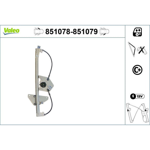 Valeo Electric Window Regulator Lifter Left Front 851078