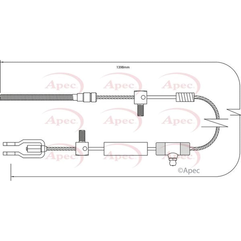 Apec Handbrake Cable Right Rear CAB1394