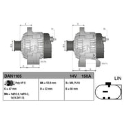 Denso Car Alternator 12V DAN1105
