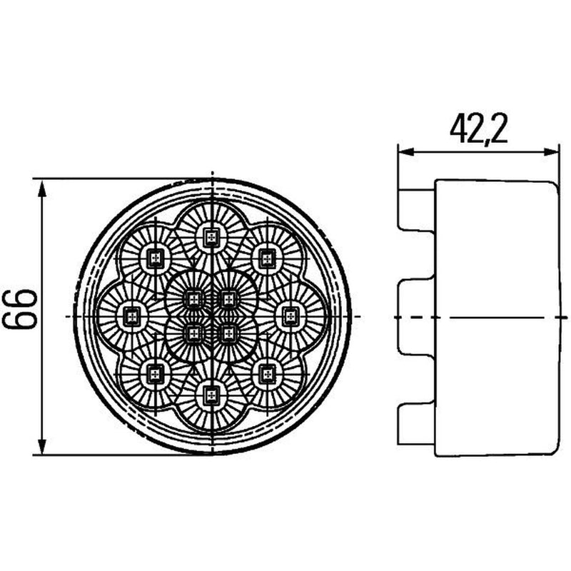 Hella Lamp Po MD24 2PF Vehicle Front 2PF 009 001-521 888550 2PF 009 001-521