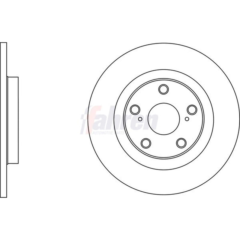 Fahren 2 x Solid Brake Discs fits Toyota Avensis 2008-2018 1.6 1.8 2.0 2.2