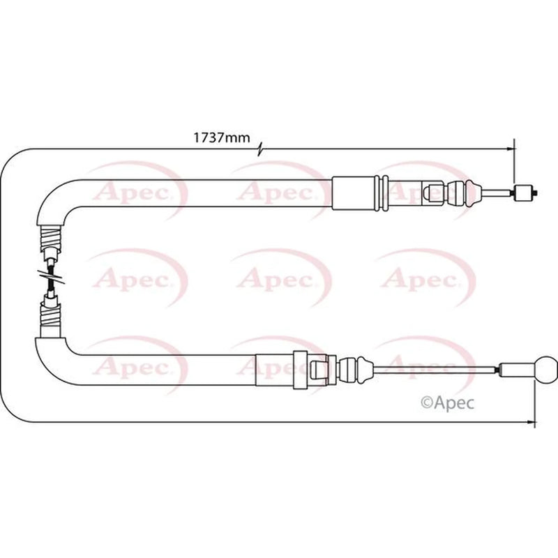 Apec Handbrake Cable Right Rear CAB1062