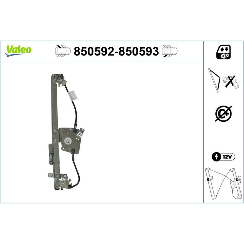 Valeo Electric Window Regulator Lifter Left Rear 850592