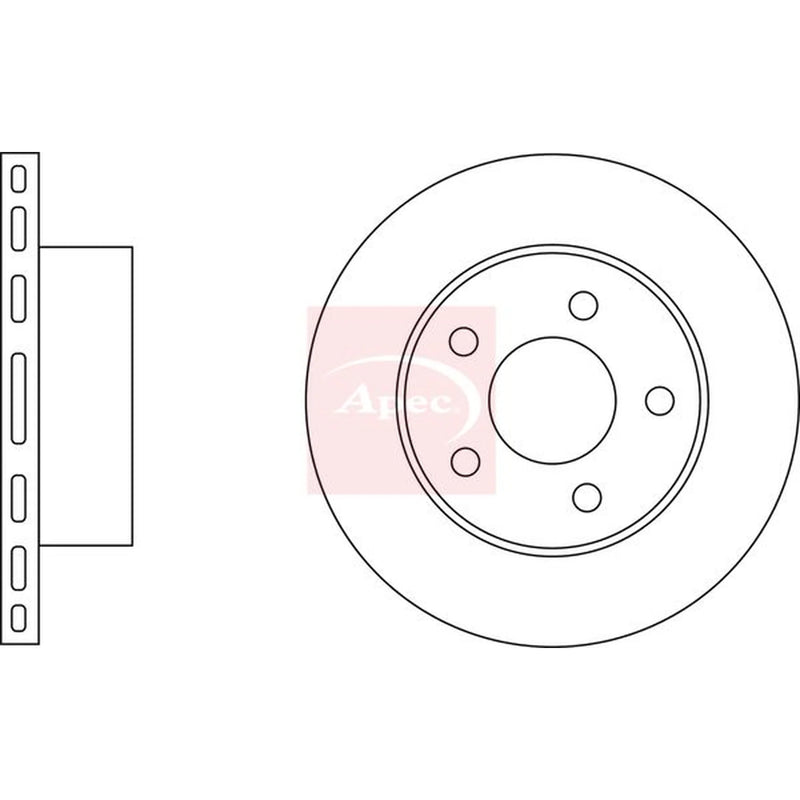 Apec 2 x Vented Front Brake Discs DSK2025-x2