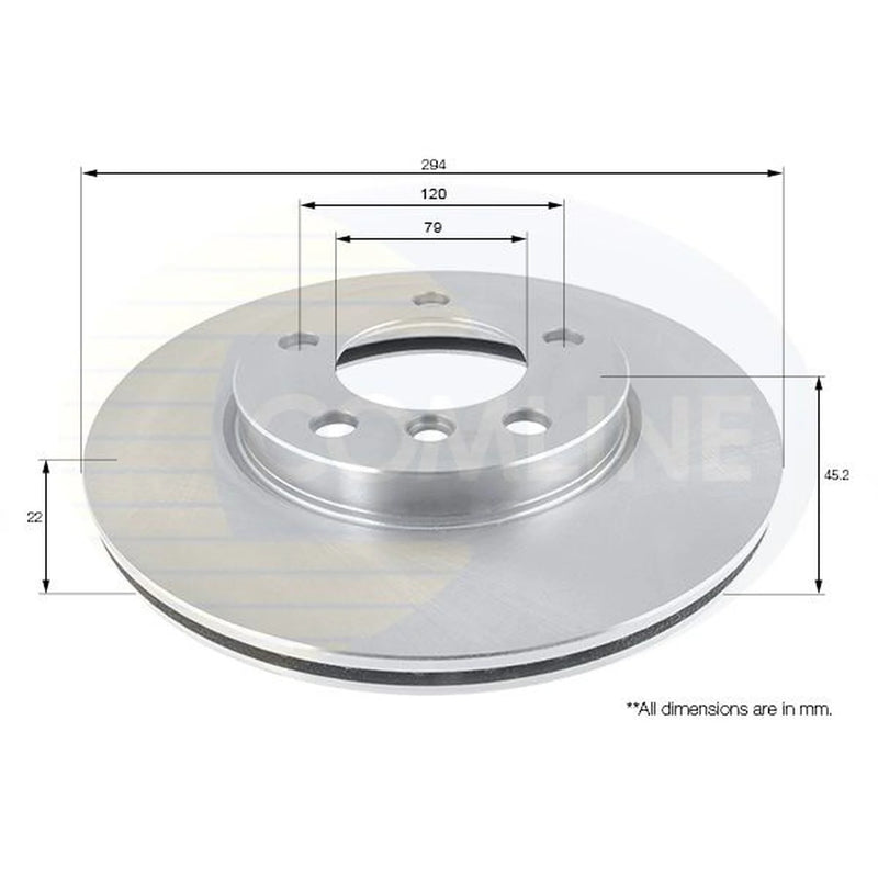 Comline 2 x Vented Front Brake Discs ADC1775V-x2