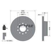 Textar 2 x Externally Vented Rear Brake Discs 92068400-x2