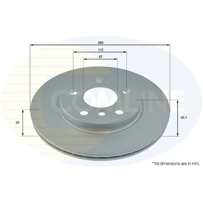 Comline 2 x Vented Front Brake Discs ADC1786V-x2