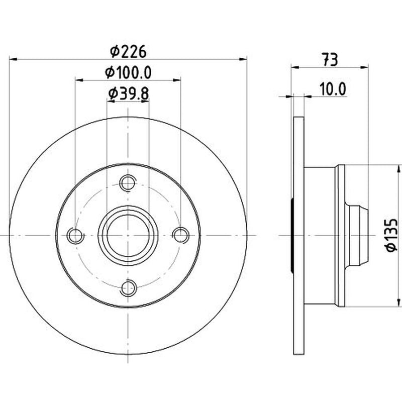 Mintex 2 x Solid Rear Brake Discs MDC1999-x2