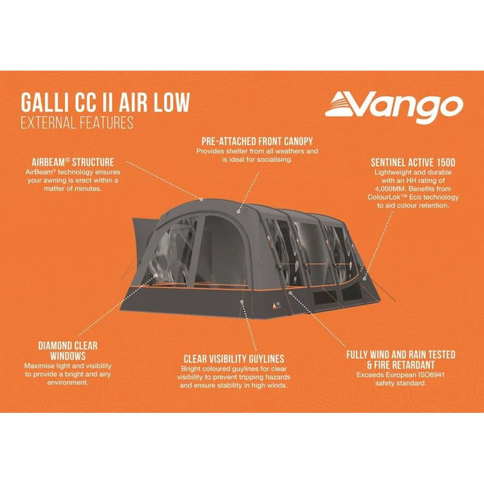 Vango Galli CC II Air Low Drive Away Awning (180 - 210cm) Campervan - Vango - Van Life Living