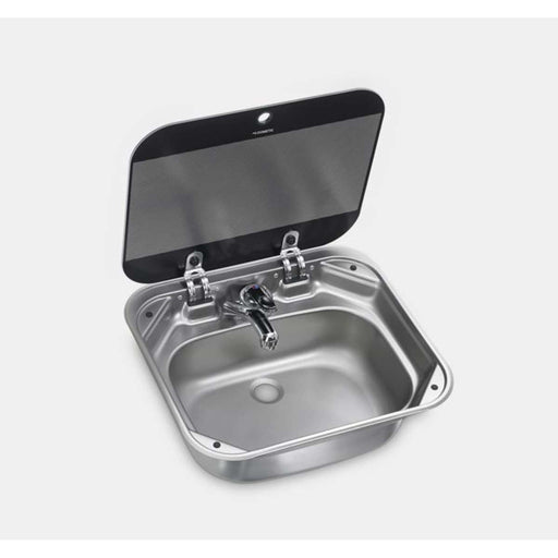 Dometic Square Stainless Steel Sink with Glass Lid - Dometic - Van Life Living