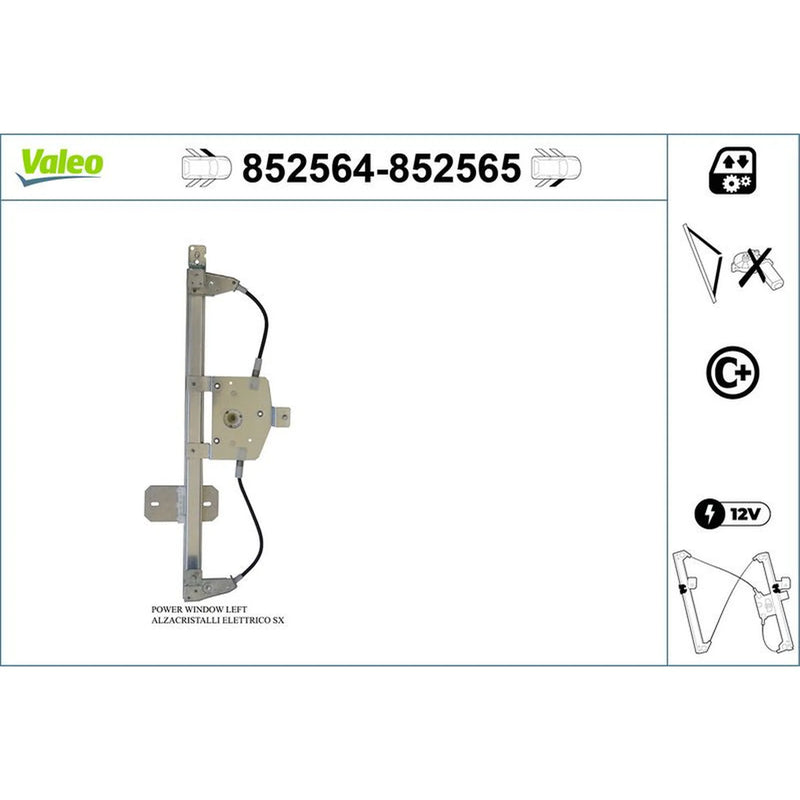 Valeo Electric Window Regulator Lifter Left Front 852564