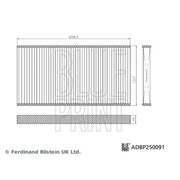 Blue Print Cabin Air Filter Set Wide High ADBP250091