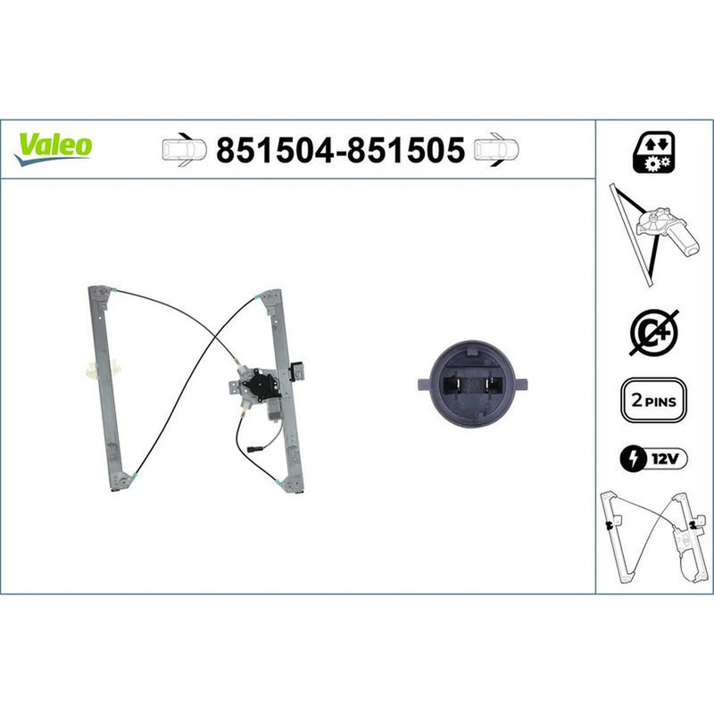 Valeo Electric Window Regulator Lifter Right Front 851505