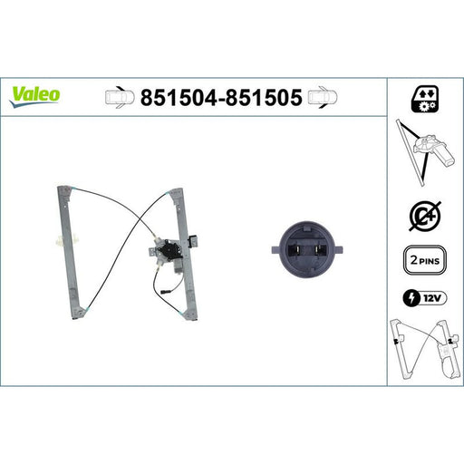 Valeo Electric Window Regulator Lifter Left Front 851504