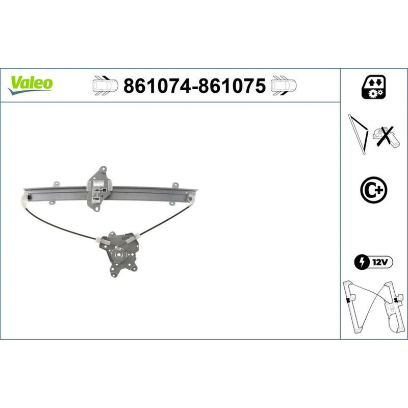 Valeo Electric Window Regulator Lifter Right Front 861075