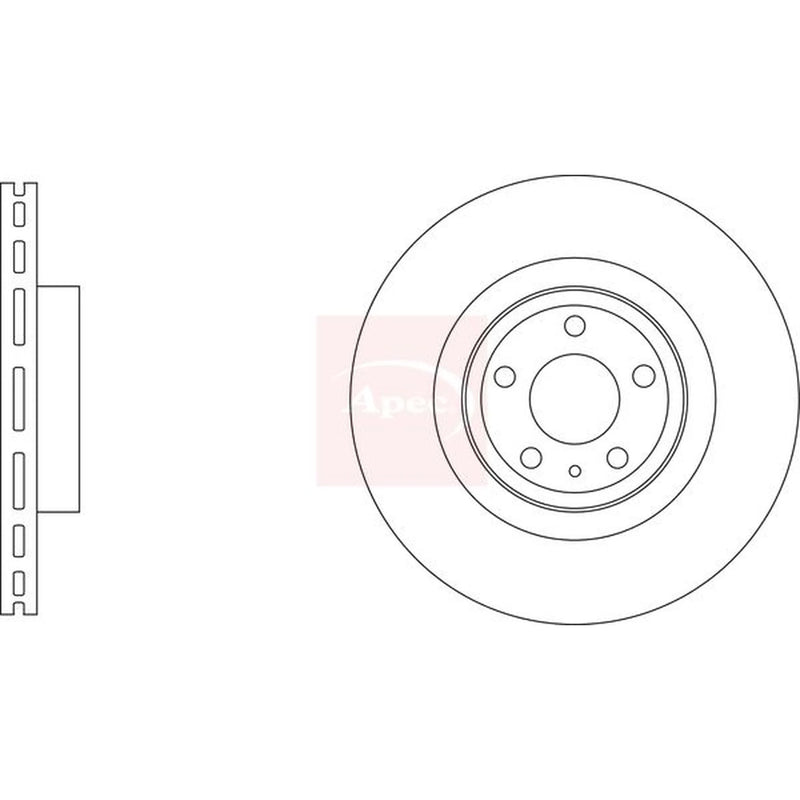 Apec 2 x Vented Front Brake Discs DSK3376-x2
