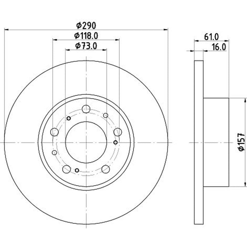 Mintex 2 x Solid Front Brake Discs MDC360-x2