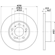 DON 2 x Solid Front Brake Discs PCD18082-x2
