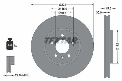 Textar 92256803 Brake Disc