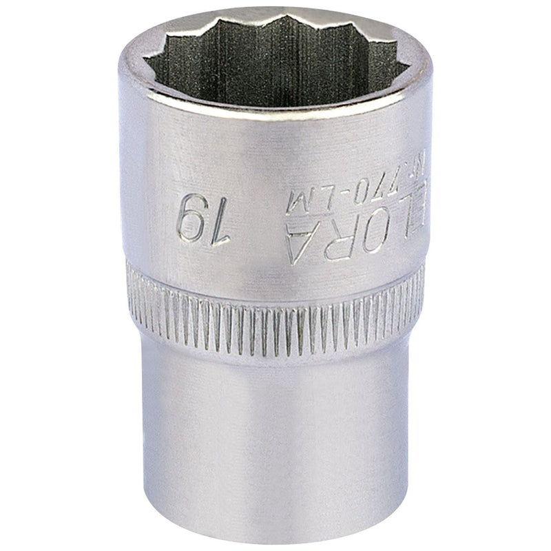 Draper Elora Bi-Hexagon Socket, 1/2" Sq. Dr., 19mm 24640 Draper  - Town Parts