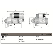 Denso Starter Motor 12V 1.4kW 10 Teeth fits Mercedes-Benz C-Class 2000-2014