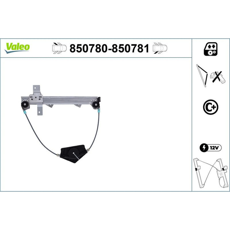 Valeo Electric Window Regulator Lifter Right Rear 850781