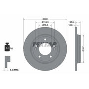 Textar 2 x Solid Rear Brake Discs 92314403-x2