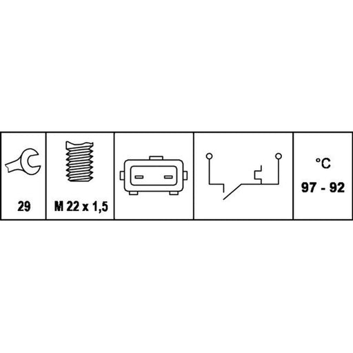Hella Radiator Fan Temperature Switch Connectors 6ZT 007 801-051