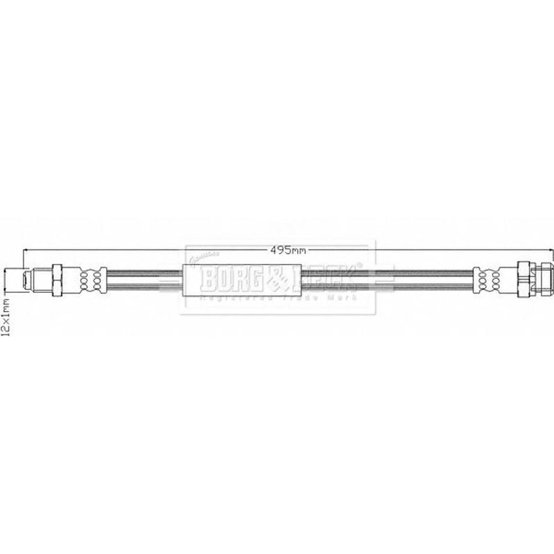 Borg & Beck Brake Hydraulic Hose Line Rear Right BBH8345