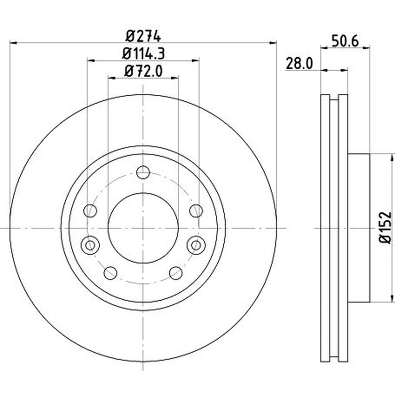 Mintex 2 x Vented Front Brake Discs MDC2776C
