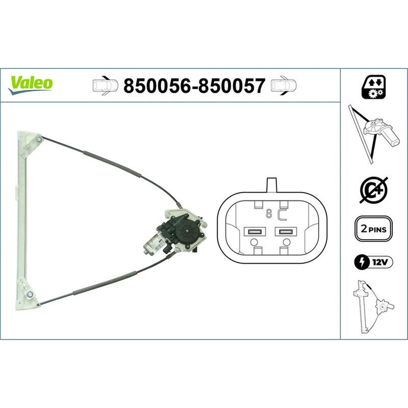 Valeo Electric Window Regulator Lifter Right Front 850057
