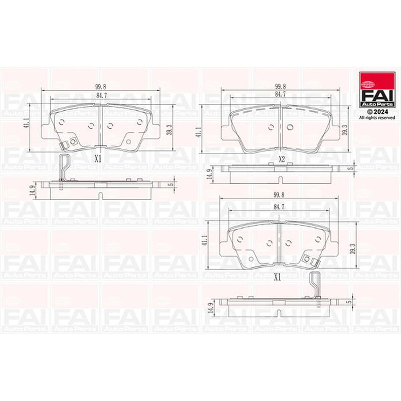 FAI Rear Brake Pad Set BP132