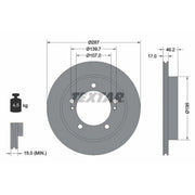 Textar 2 x Front Brake Discs 92076400-x2