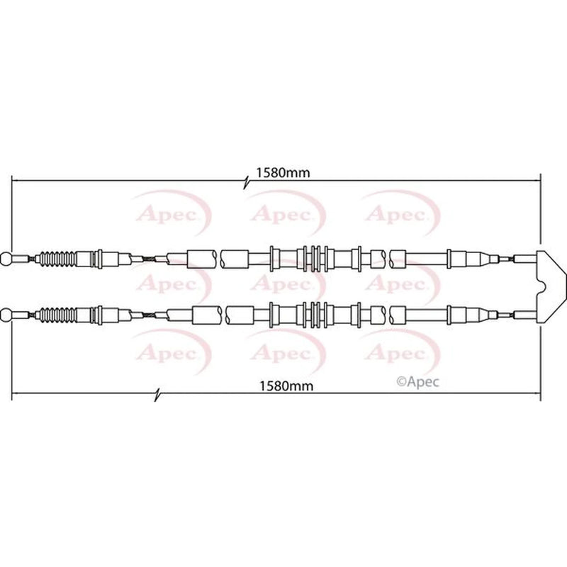 Apec Handbrake Cable Right Rear CAB1462