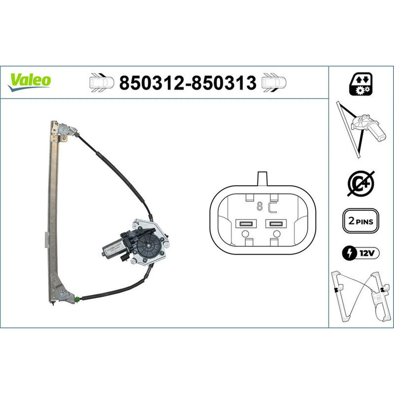 Valeo Electric Window Regulator Lifter Left Front 850312