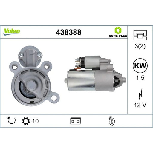 Valeo Starter Motor 12V 1.4kW 10 Teeth 438388