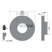 Textar 2 x Internally Vented Front Brake Discs 93085200-x2