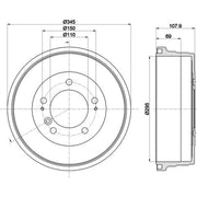 Mintex Brake Drum Assembly MBD365