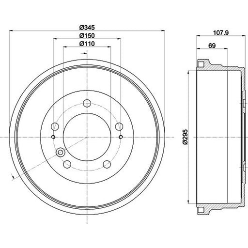 Mintex Brake Drum Assembly MBD365