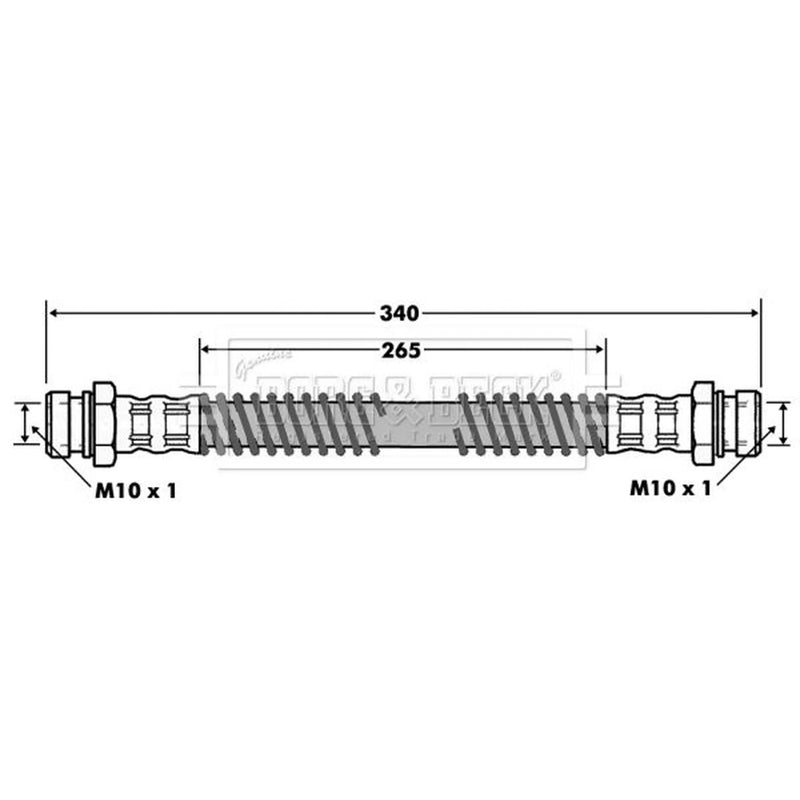 Borg & Beck Brake Hydraulic Hose Line Rear Right BBH7454