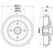 Mintex Brake Drum Assembly Rear MBD257