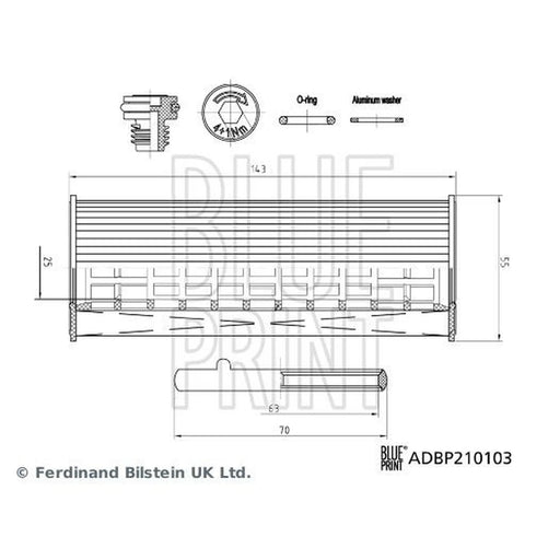 Blue Print Engine Oil Filter ADBP210103