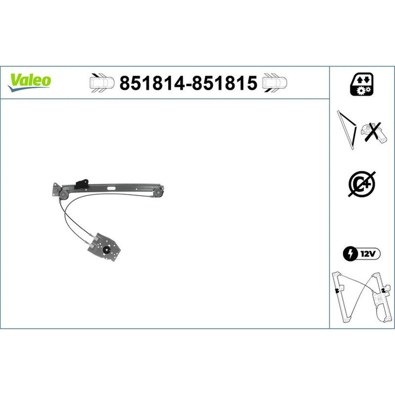 Valeo Electric Window Regulator Lifter Left Rear 851814