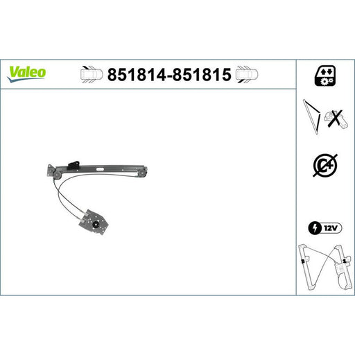 Valeo Electric Window Regulator Lifter Right Rear 851815